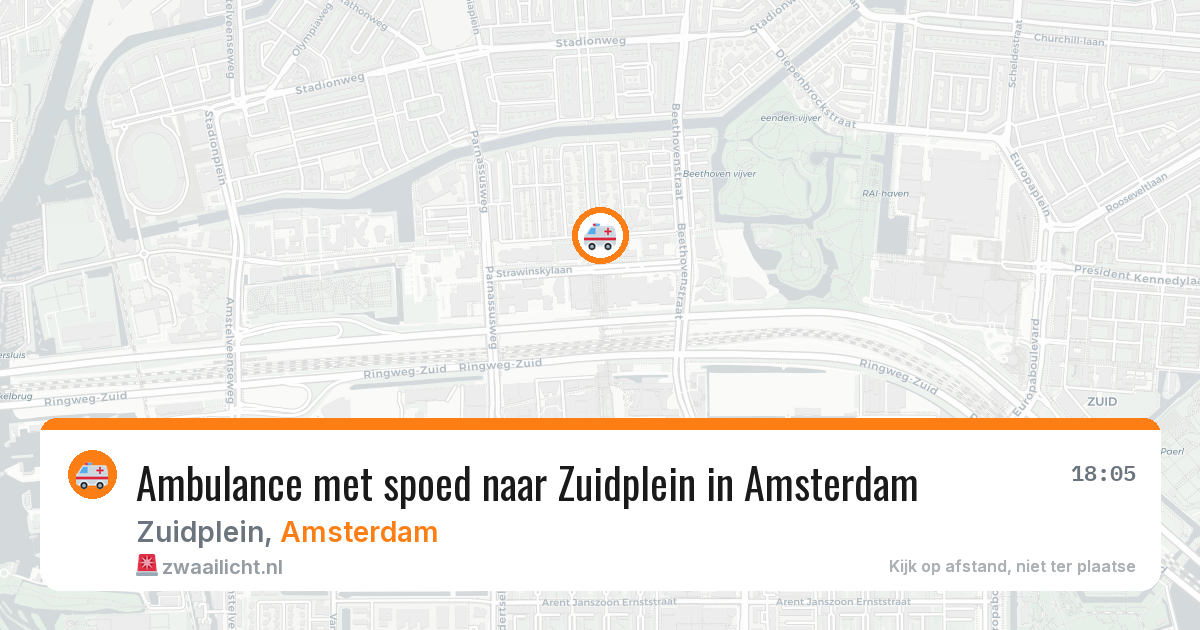 Ambulance met spoed naar Zuidplein in Amsterdam — 10 aug 2026