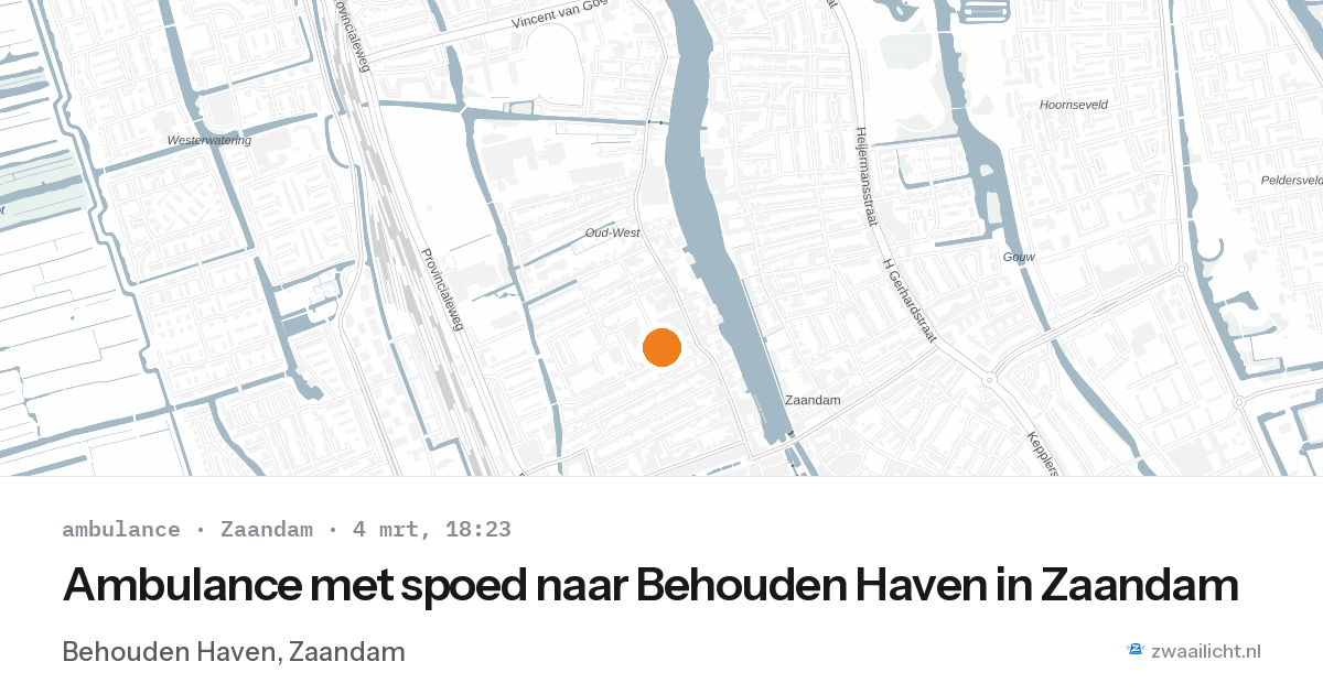 Ambulance met spoed naar Behouden Haven in Zaandam — 4 mrt 2026