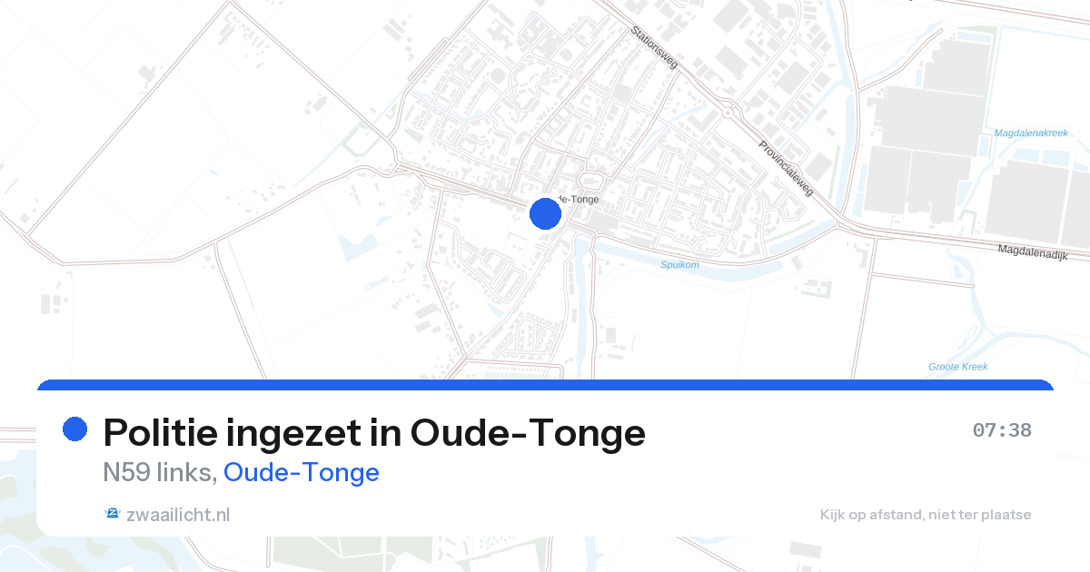 Politie ingezet in Oude-Tonge — 27 aug 2026 | 🚨 Zwaailicht.nl