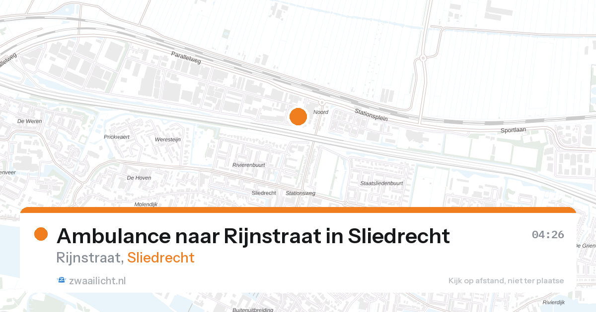 Ambulance naar Rijnstraat in Sliedrecht — 25 apr 2026