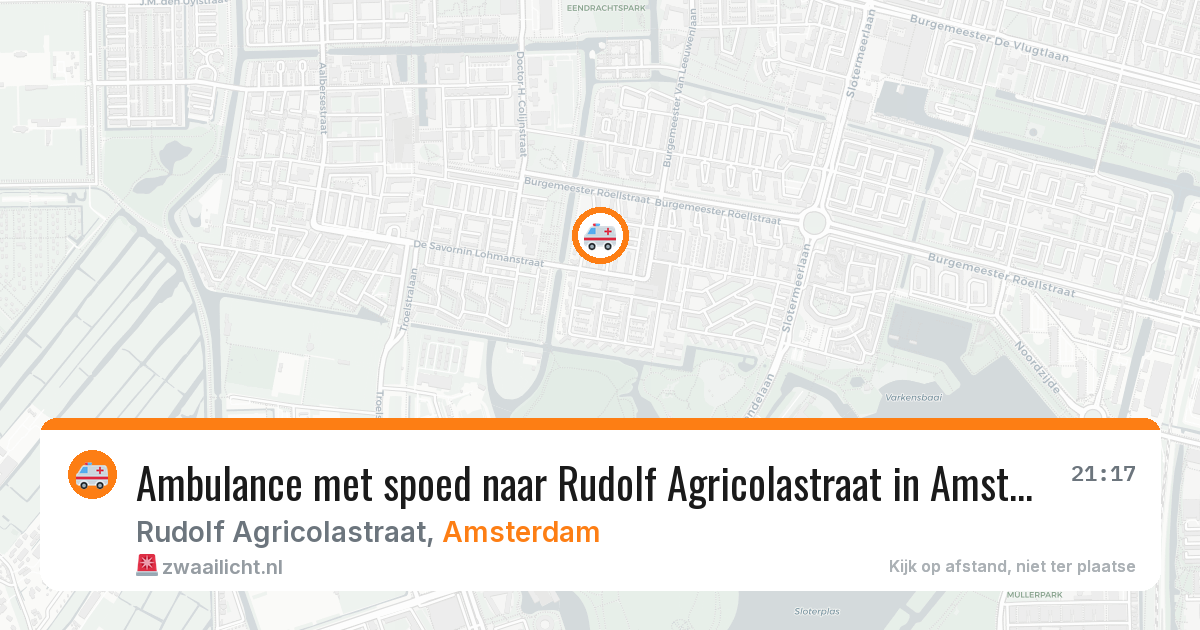 Ambulance met spoed naar Rudolf Agricolastraat in Amsterdam — 5 aug 2026