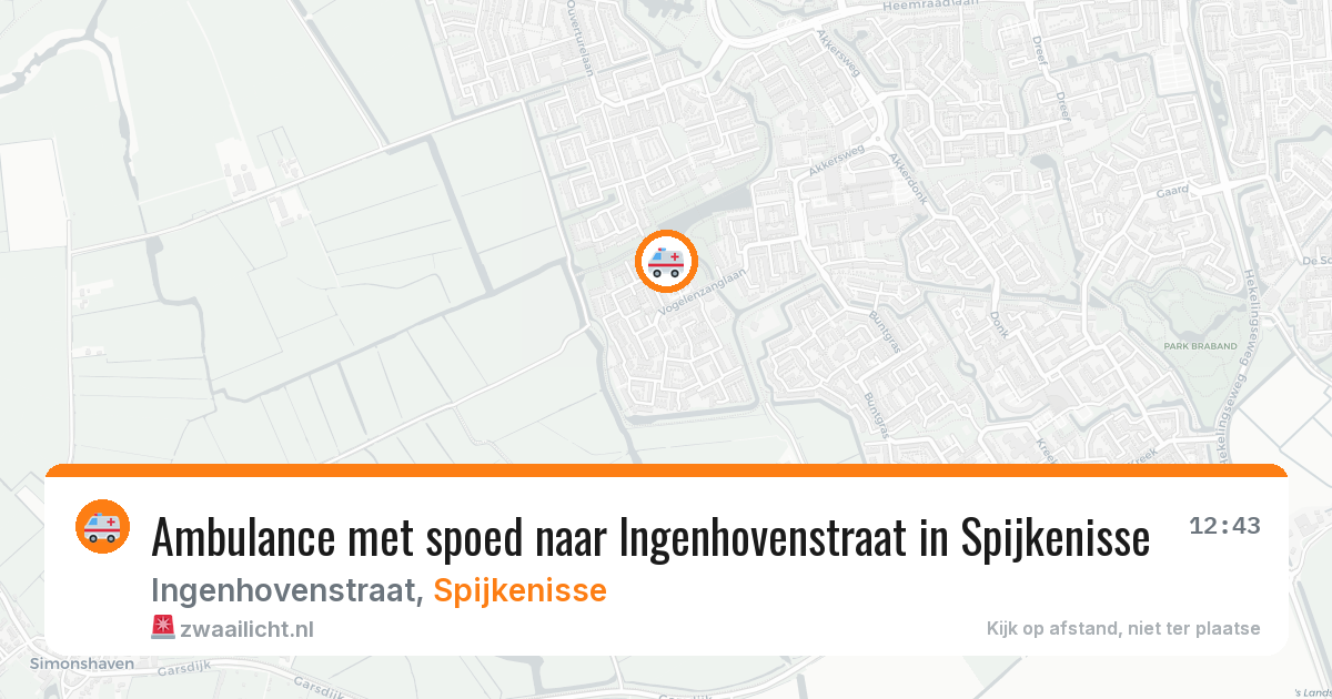 Ambulance met spoed naar Ingenhovenstraat in Spijkenisse — 9 aug 2026