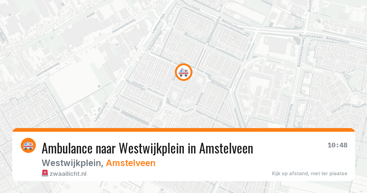 Ambulance naar Westwijkplein in Amstelveen — 22 jun 2026