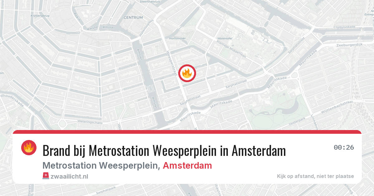 Brand bij Metrostation Weesperplein in Amsterdam — 18 mei 2026