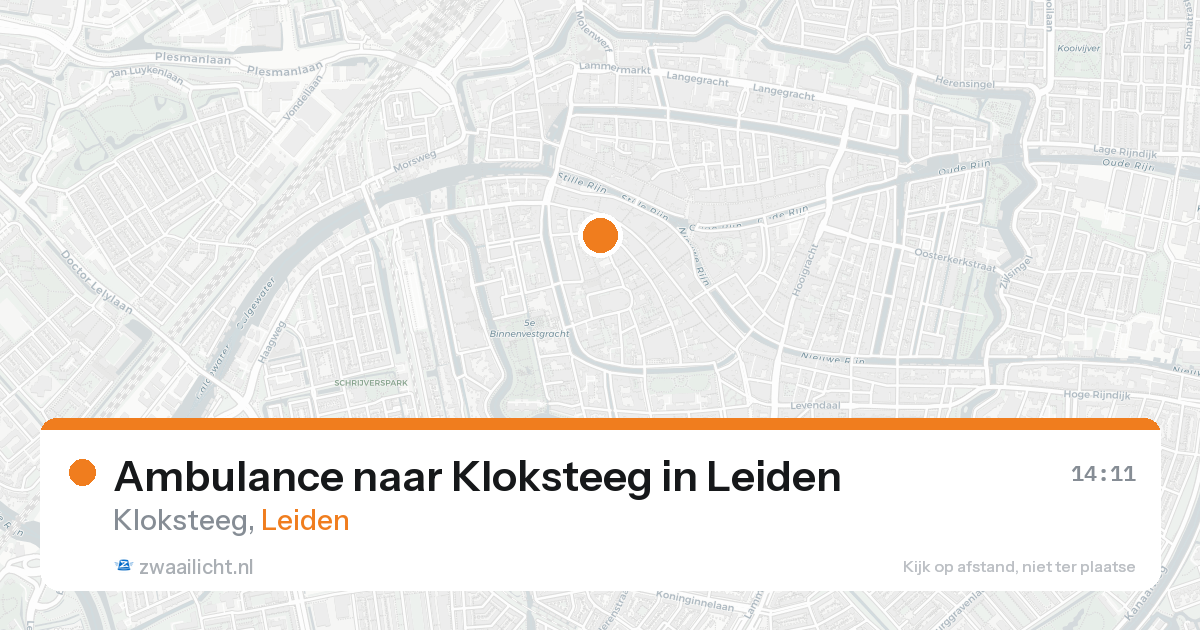 Ambulance naar Kloksteeg in Leiden — 22 aug 2026