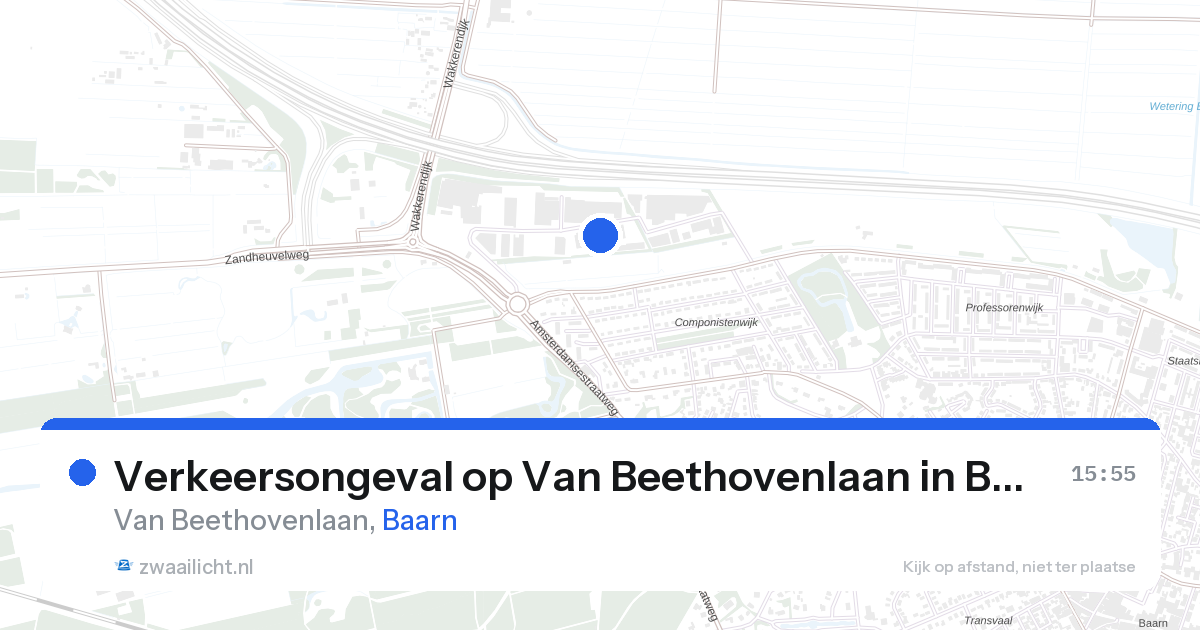 Verkeersongeval op Van Beethovenlaan in Baarn — 28 aug 2026