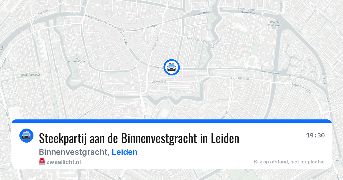 Steekpartij aan de Binnenvestgracht in Leiden — 19 jun 2026