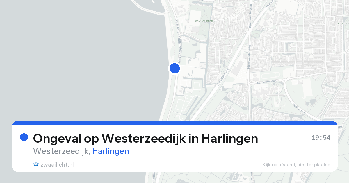 Ongeval op Westerzeedijk in Harlingen — 11 aug 2026