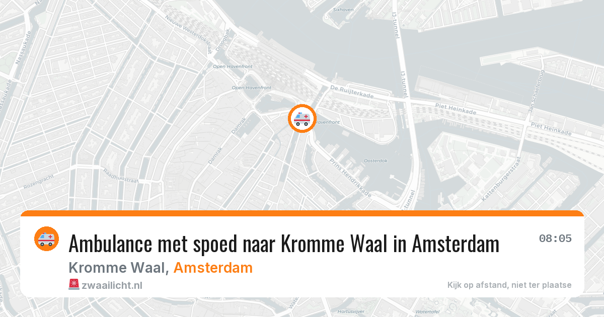 Ambulance met spoed naar Kromme Waal in Amsterdam — 12 aug 2026