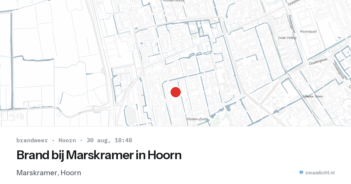 Brand bij Marskramer in Hoorn — 30 aug 2026