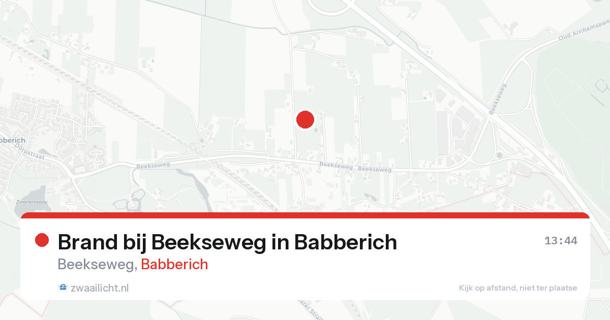 Brand bij Beekseweg in Babberich — 14 aug 2026