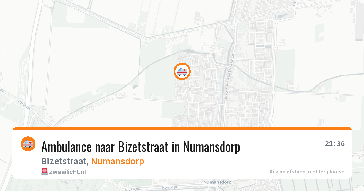 Ambulance naar Bizetstraat in Numansdorp — 2 aug 2026