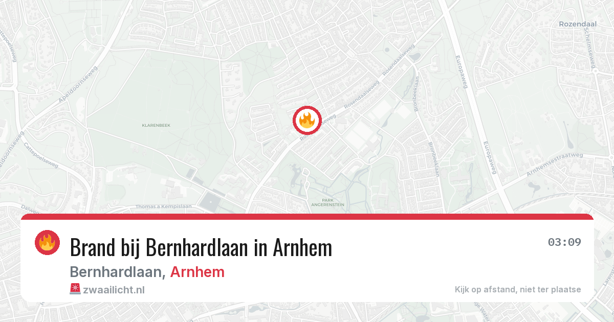 Brand bij Bernhardlaan in Arnhem — 26 mei 2026