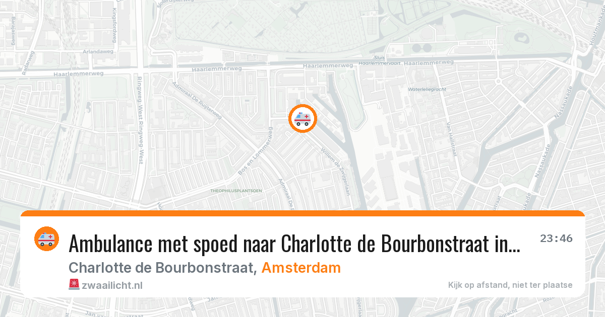 Ambulance met spoed naar Charlotte de Bourbonstraat in Amsterdam — 21 jul 2026