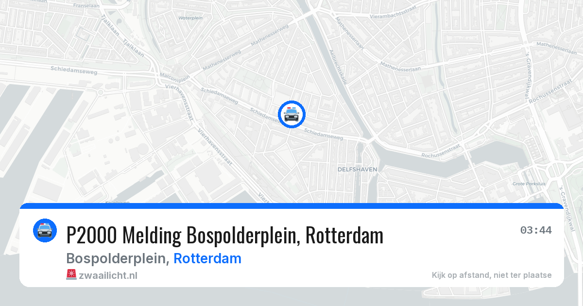 P2000 Melding Bospolderplein, Rotterdam — 4 aug 2026