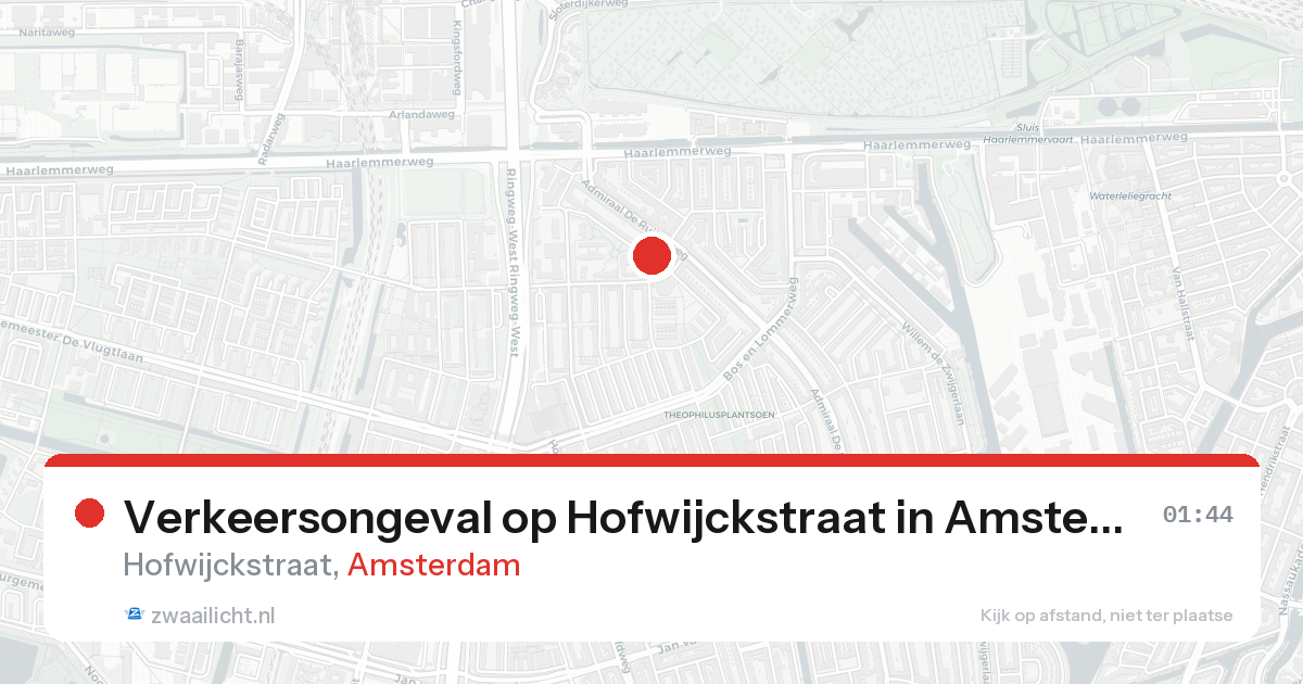 Verkeersongeval op Hofwijckstraat in Amsterdam — 21 aug 2026