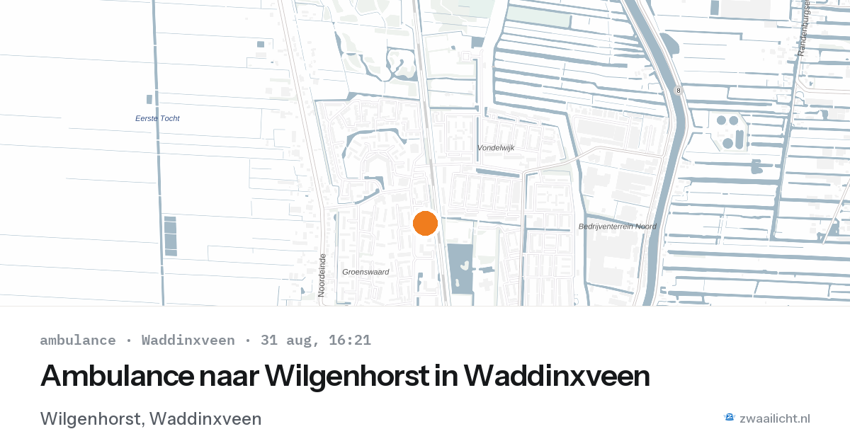 Ambulance naar Wilgenhorst in Waddinxveen — 31 aug 2026