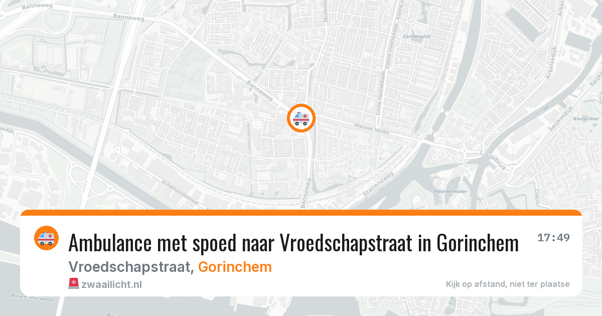 Ambulance met spoed naar Vroedschapstraat in Gorinchem — 9 jun 2026