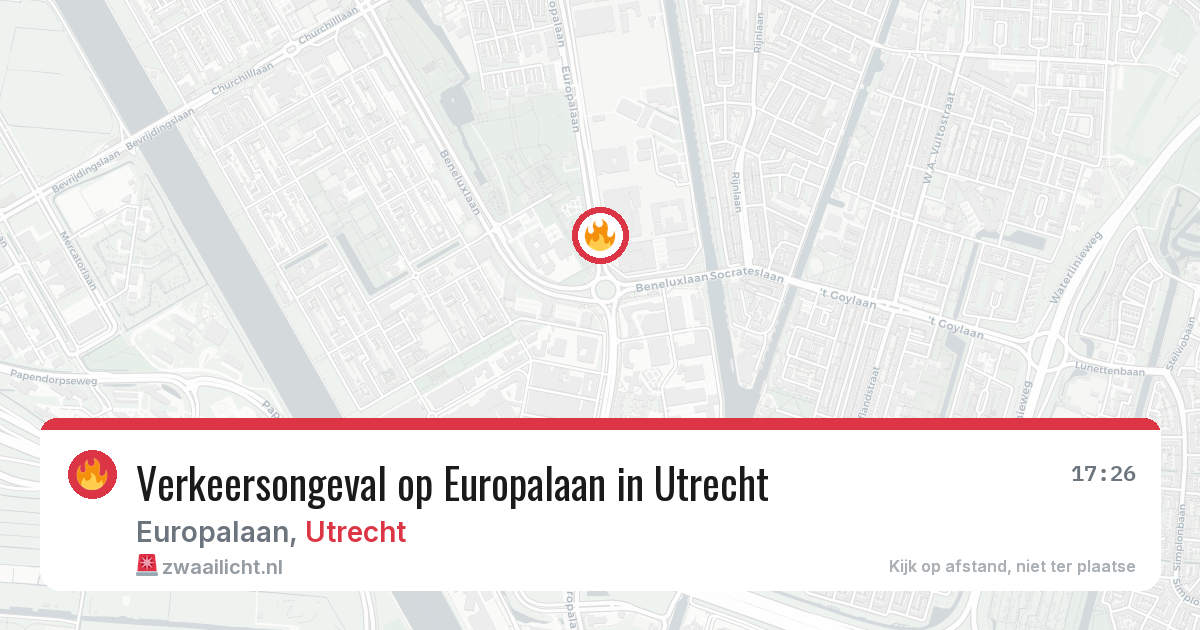 Verkeersongeval op Europalaan in Utrecht — 13 aug 2026