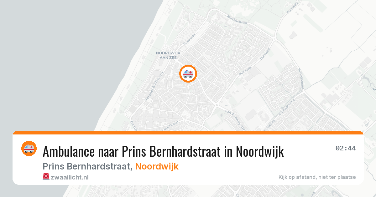 Ambulance naar Prins Bernhardstraat in Noordwijk — 5 aug 2026