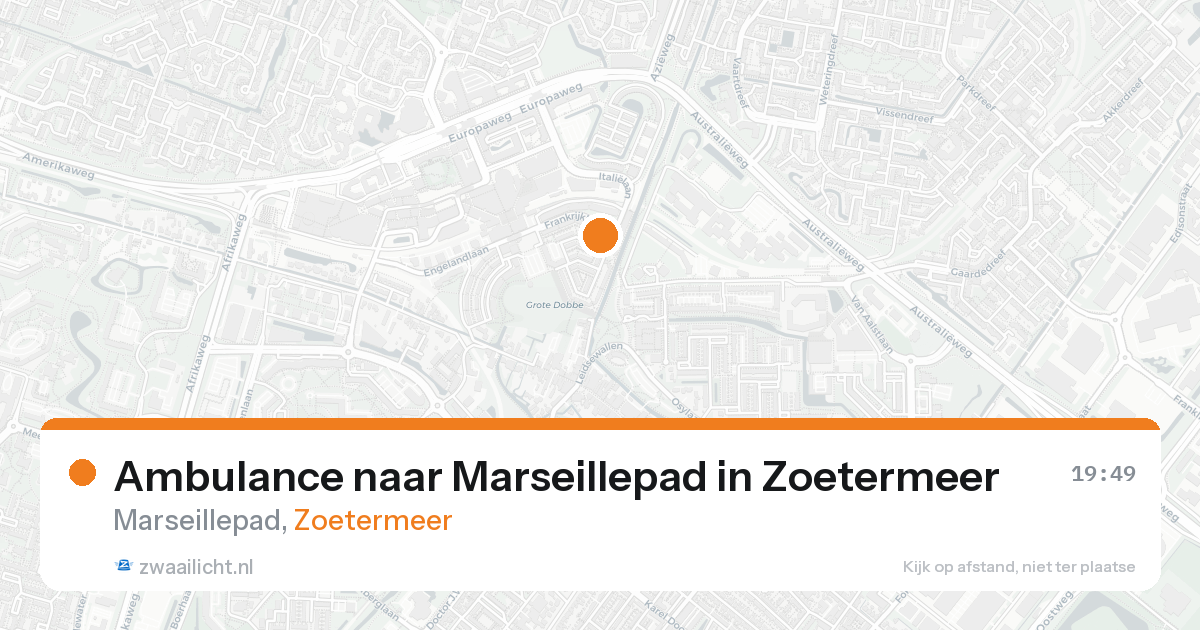 Ambulance naar Marseillepad in Zoetermeer — 3 mei 2026