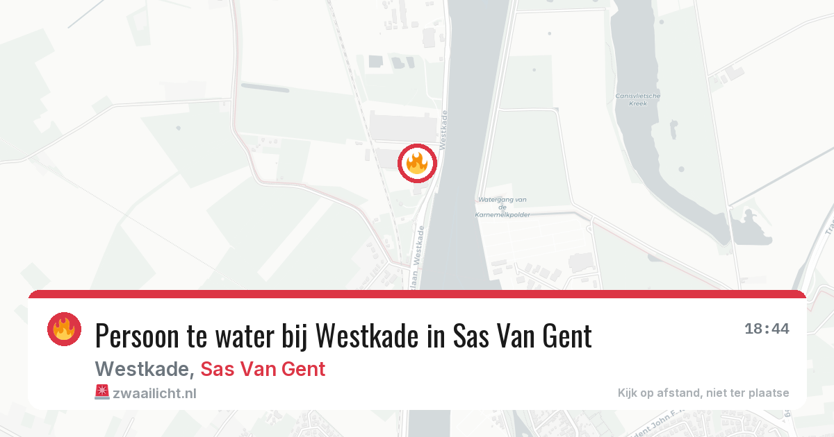 Persoon te water bij Westkade in Sas Van Gent — 28 jun 2026