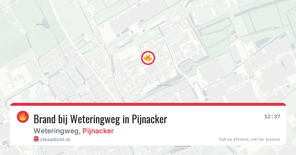 Brand bij Weteringweg in Pijnacker — 6 mei 2026
