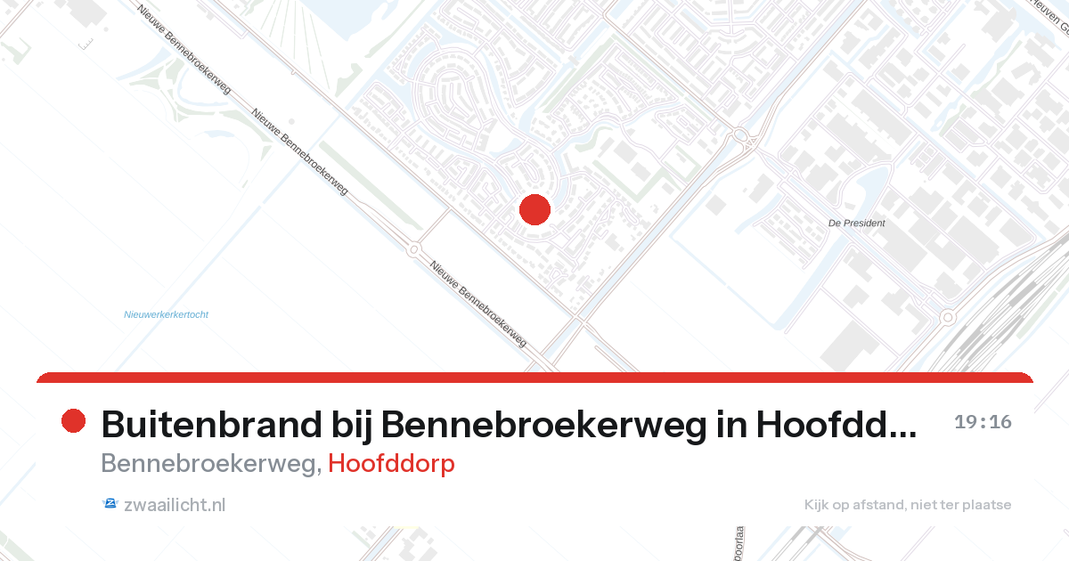 Buitenbrand bij Bennebroekerweg in Hoofddorp — 26 aug 2026