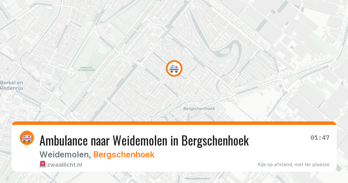 Ambulance naar Weidemolen in Bergschenhoek — 13 jul 2026