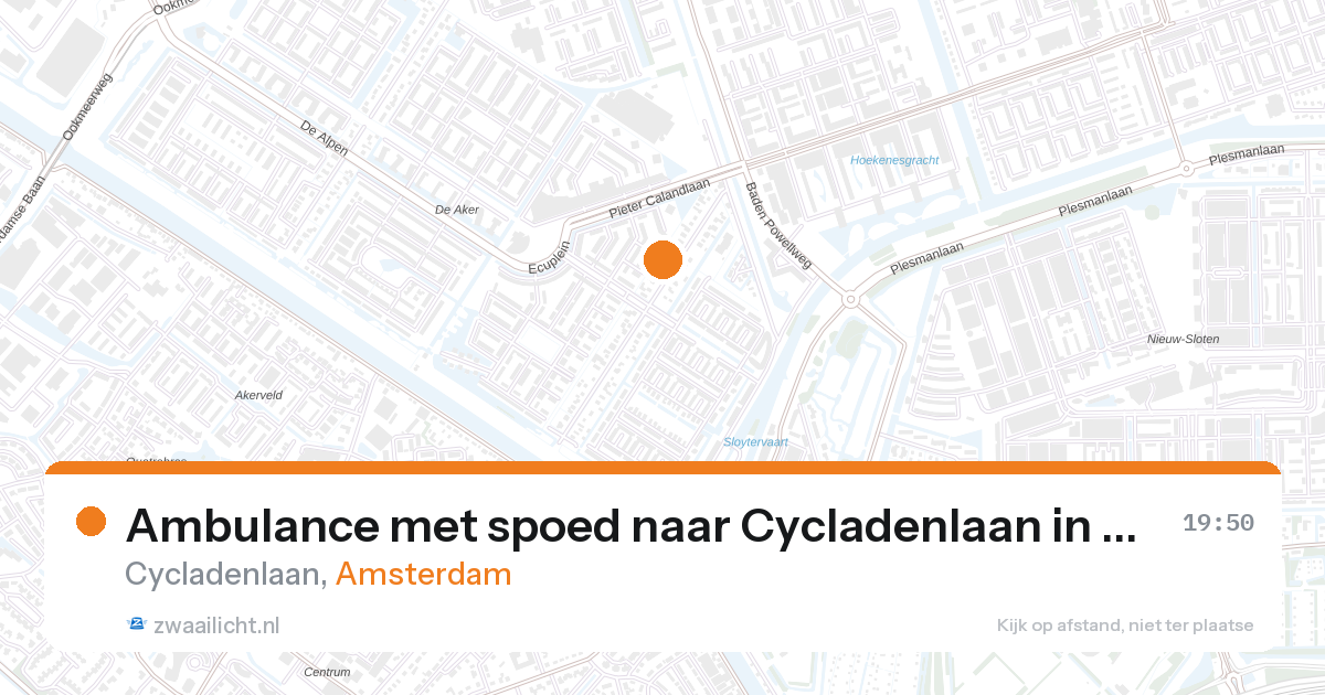 Ambulance met spoed naar Cycladenlaan in Amsterdam — 28 aug 2026