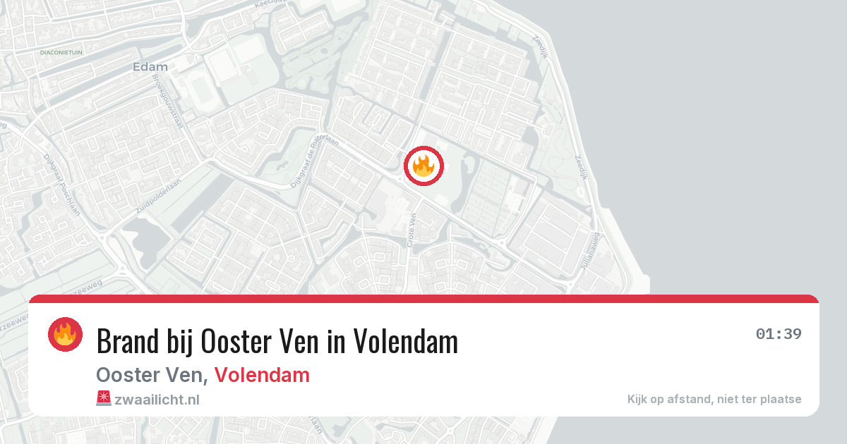 Brand bij Ooster Ven in Volendam — 27 jun 2026