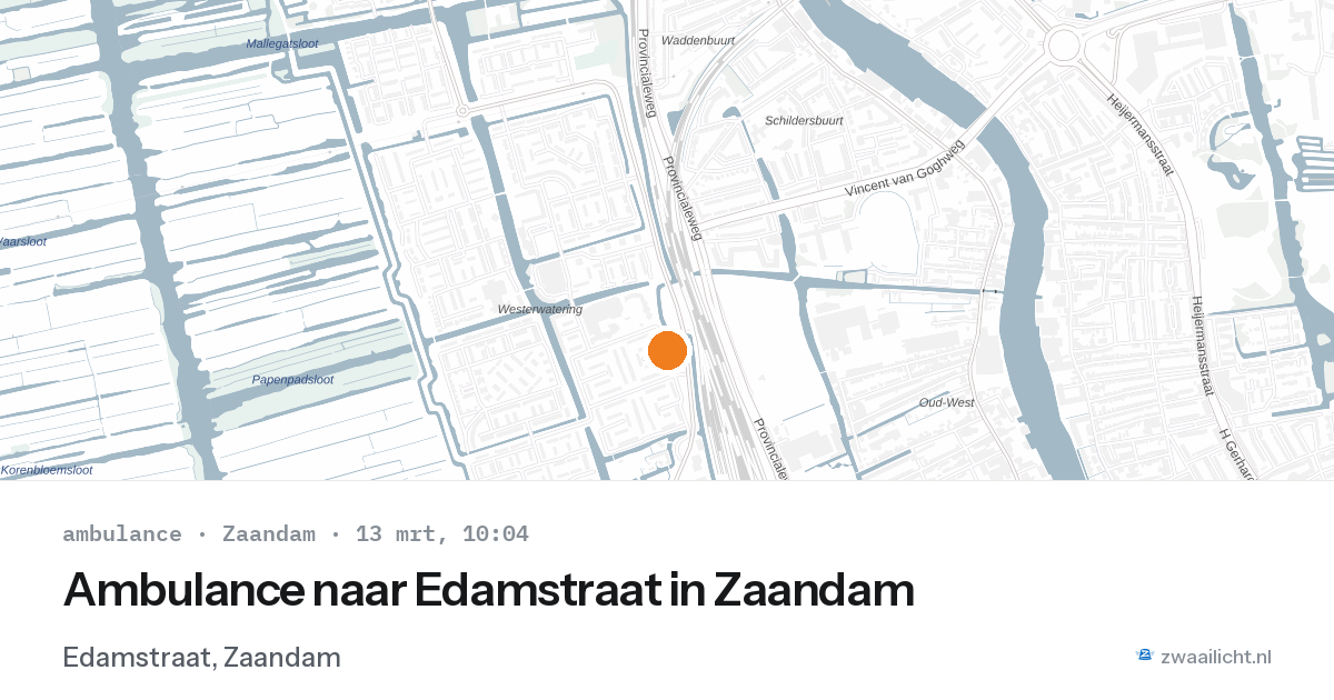 Ambulance naar Edamstraat in Zaandam — 13 mrt 2026