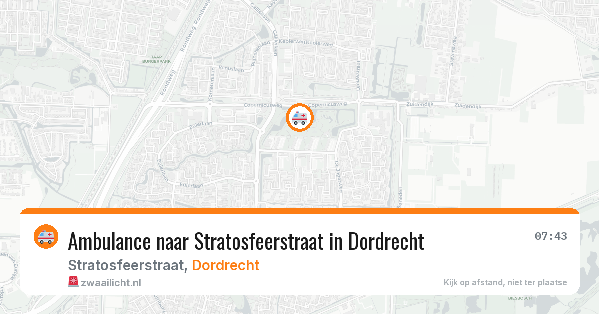 Ambulance naar Stratosfeerstraat in Dordrecht — 14 mei 2026