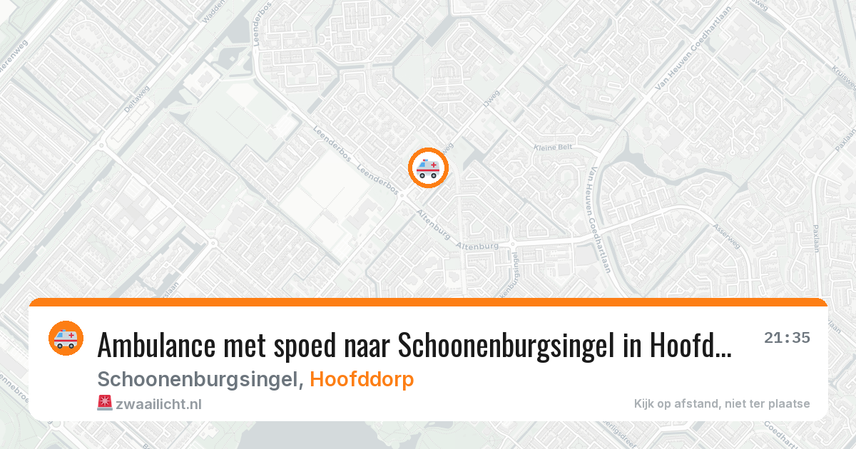 Ambulance met spoed naar Schoonenburgsingel in Hoofddorp — 5 jul 2026