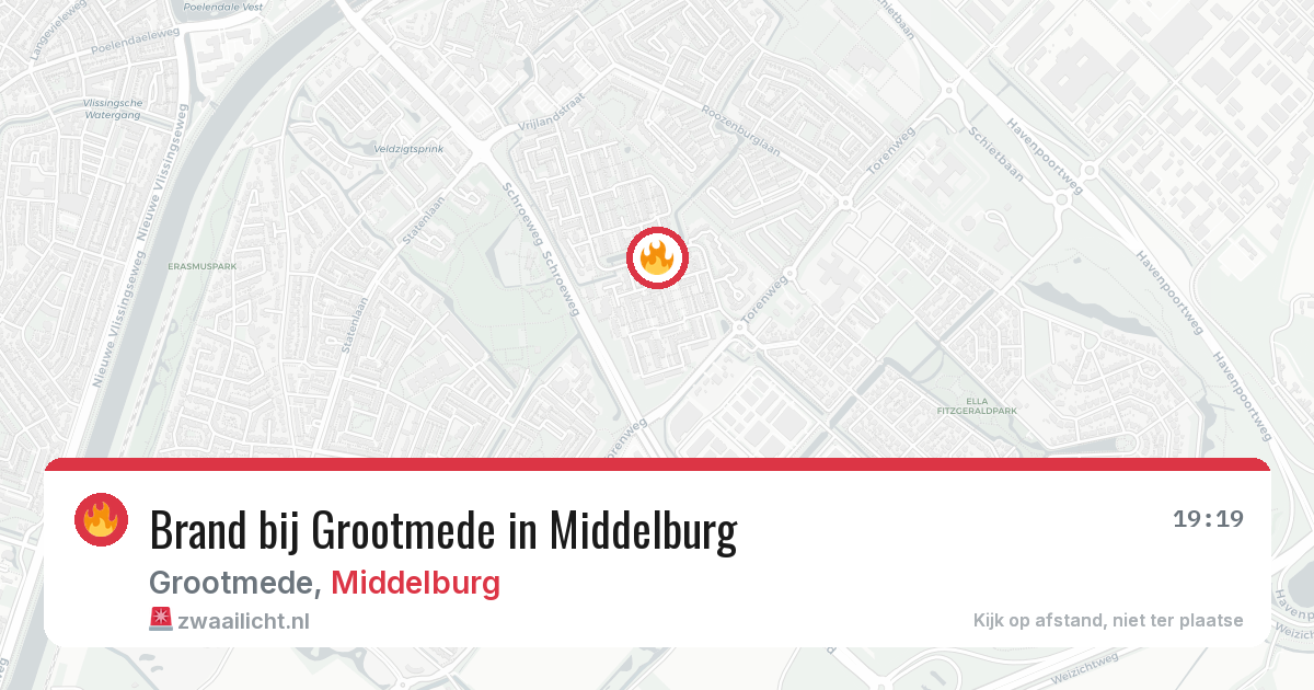Brand bij Grootmede in Middelburg — 1 aug 2026