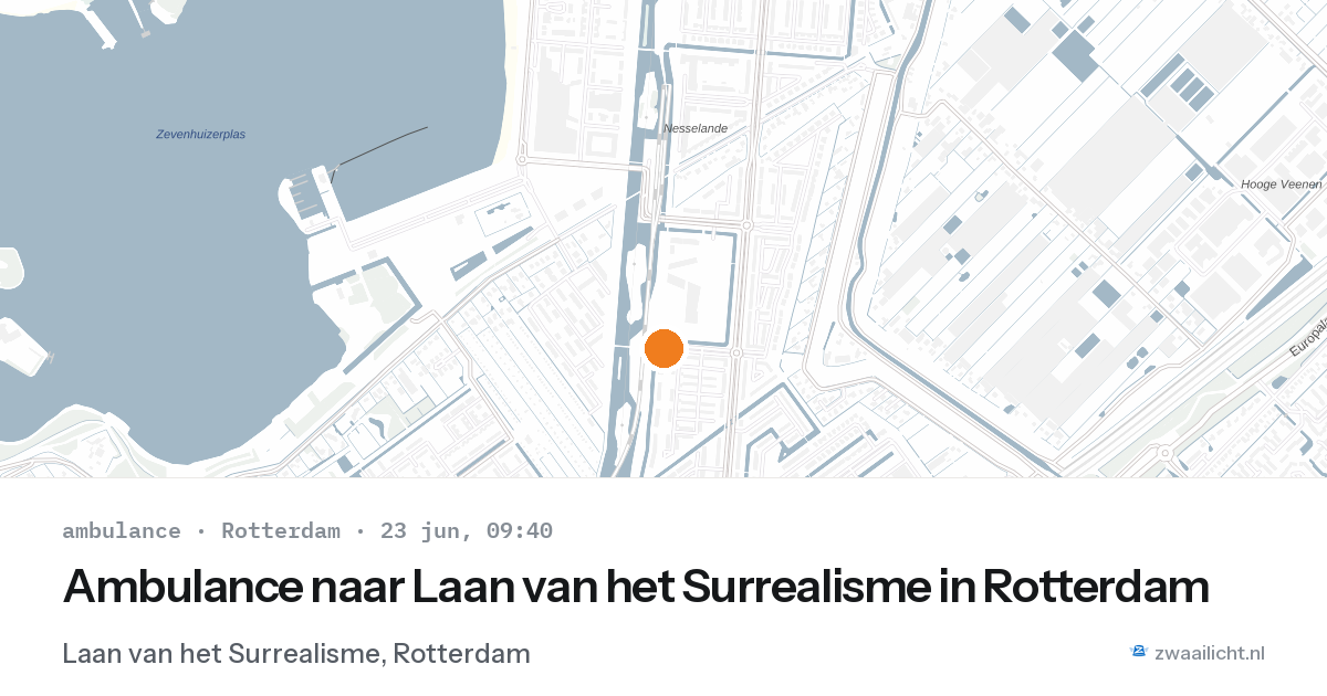 Ambulance naar Laan van het Surrealisme in Rotterdam — 23 jun 2026