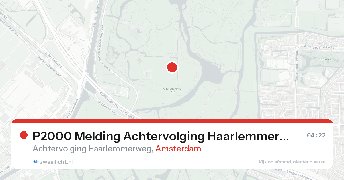 P2000 Melding Achtervolging Haarlemmerweg, Amsterdam — 8 feb 2026