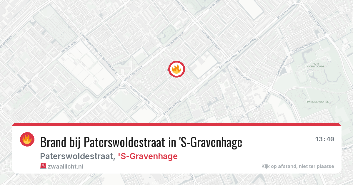 Brand bij Paterswoldestraat in 'S-Gravenhage — 15 mei 2026