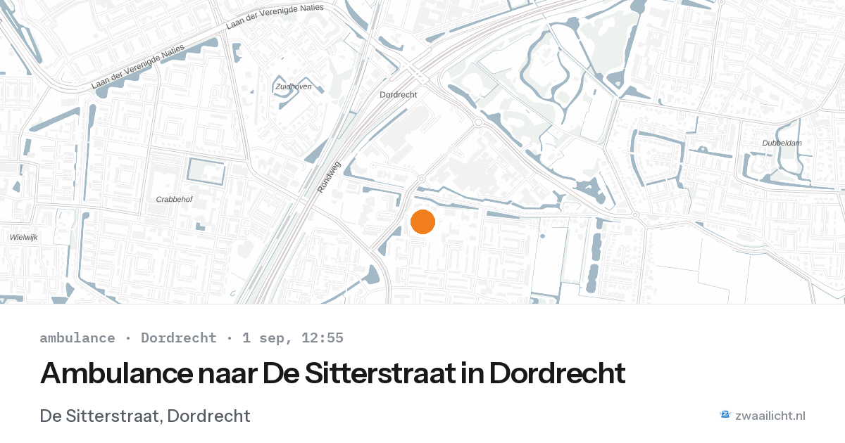 Ambulance naar De Sitterstraat in Dordrecht — 1 sep 2026
