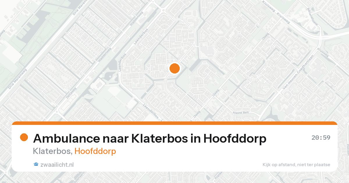 Ambulance naar Klaterbos in Hoofddorp — 20 mei 2026