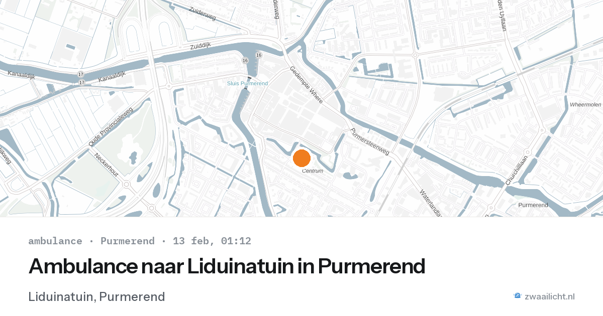 Ambulance naar Liduinatuin in Purmerend — 13 feb 2026
