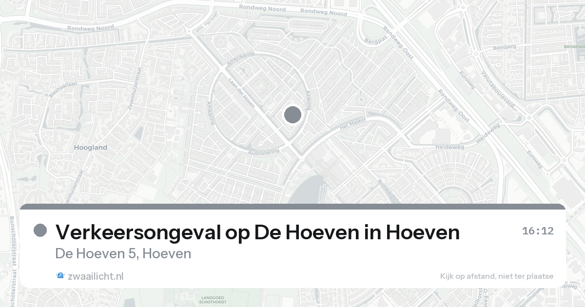 Verkeersongeval op De Hoeven in Hoeven — 31 jan 2026