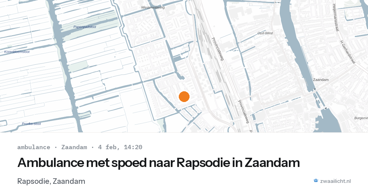 Ambulance met spoed naar Rapsodie in Zaandam — 4 feb 2026