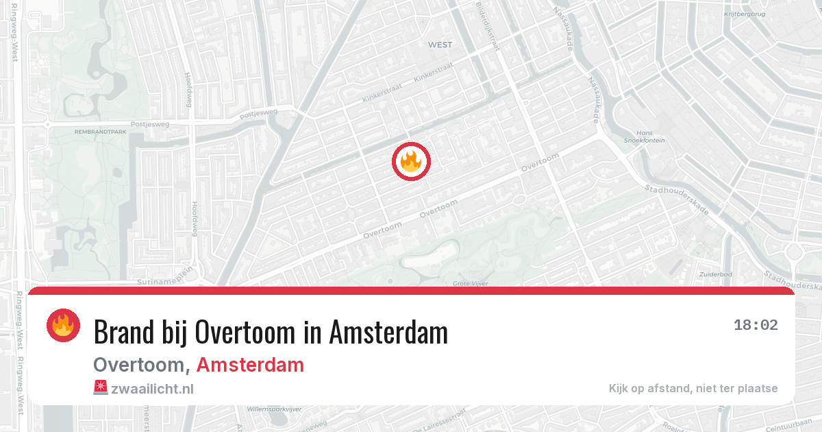 Brand bij Overtoom in Amsterdam — 11 aug 2026