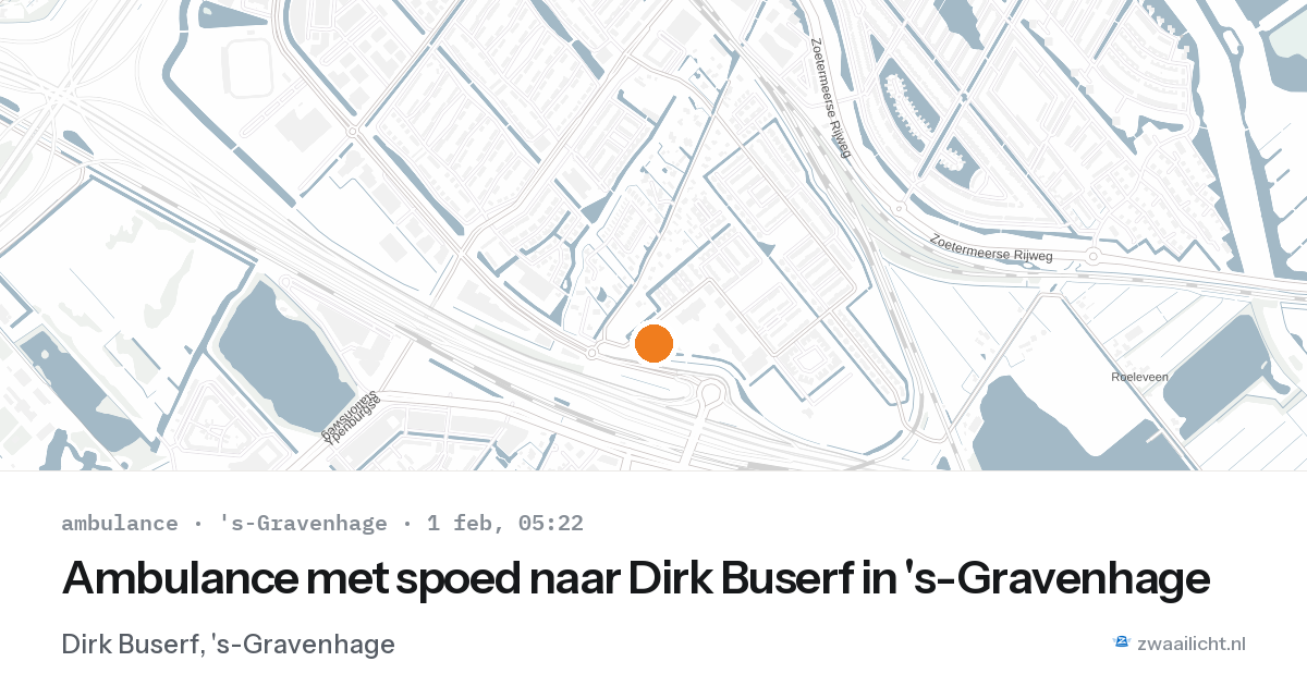 Ambulance met spoed naar Dirk Buserf in 's-Gravenhage — 1 feb 2026