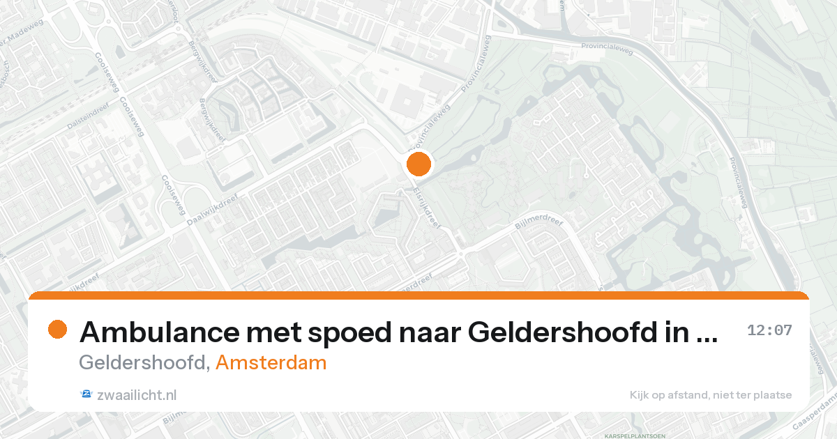 Ambulance met spoed naar Geldershoofd in Amsterdam — 18 aug 2026