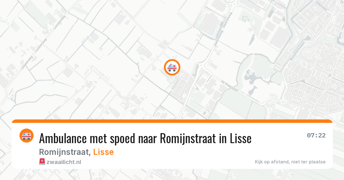 Ambulance met spoed naar Romijnstraat in Lisse — 13 jul 2026