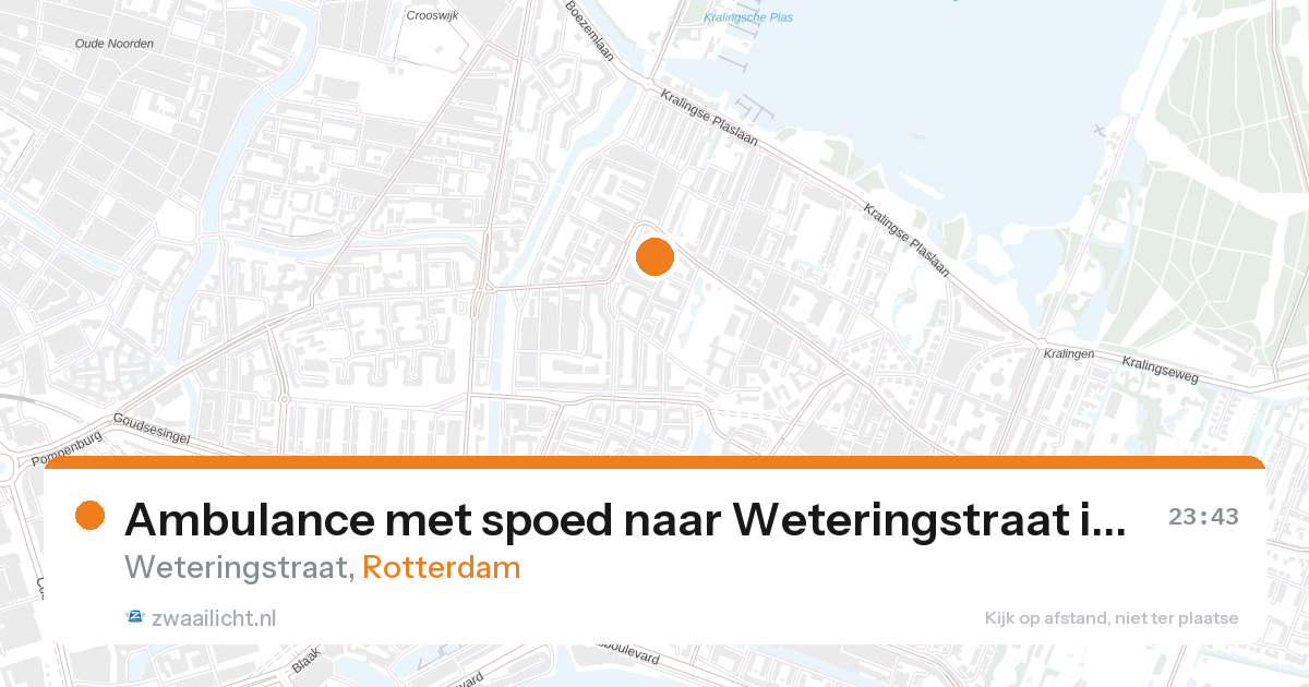 Ambulance met spoed naar Weteringstraat in Rotterdam — 27 aug 2026