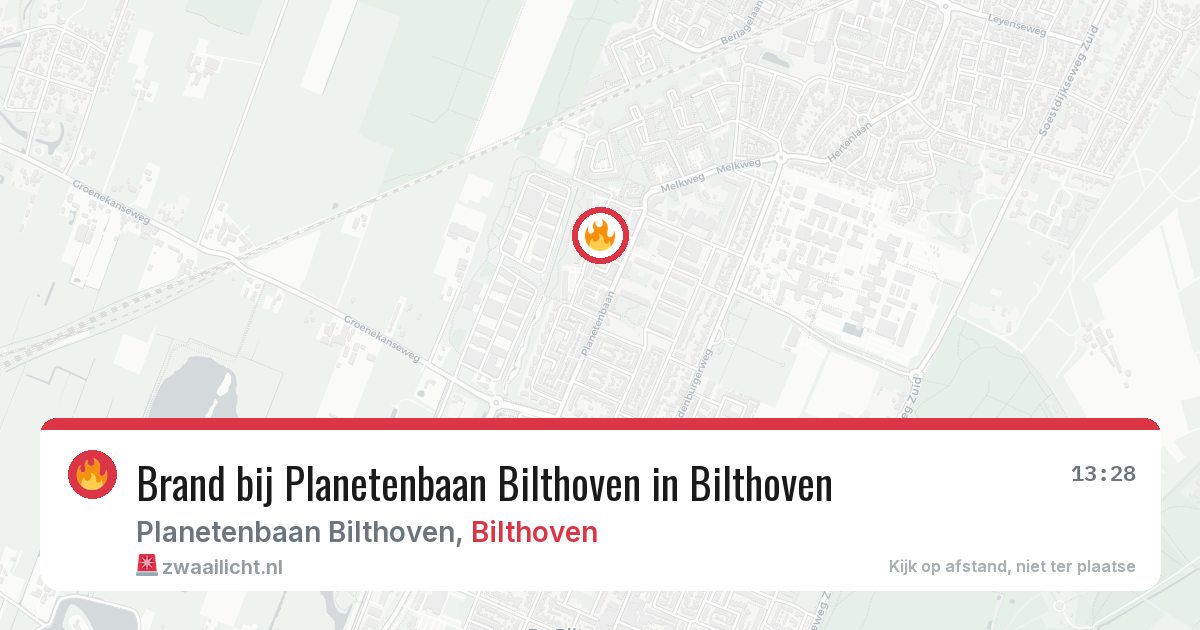 Brand bij Planetenbaan Bilthoven in Bilthoven — 22 jun 2026