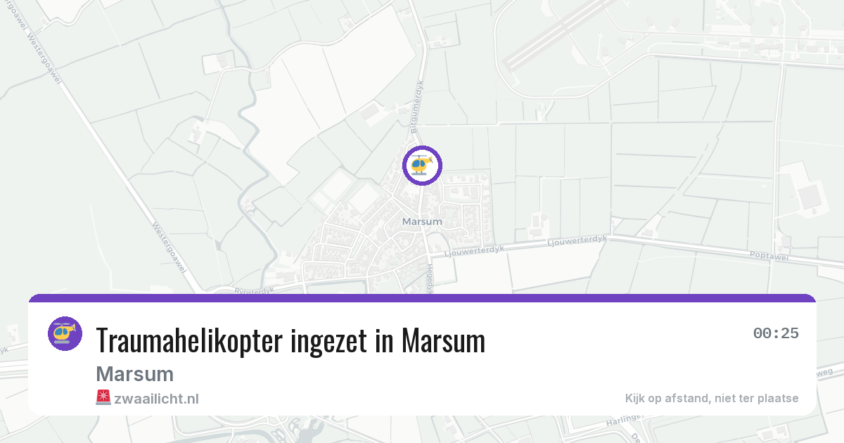 Traumahelikopter ingezet in Marsum — 28 mrt 2026 | 🚨 Zwaailicht.nl